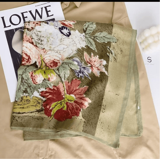 Floral Print Cotton Scarf 2-Pack