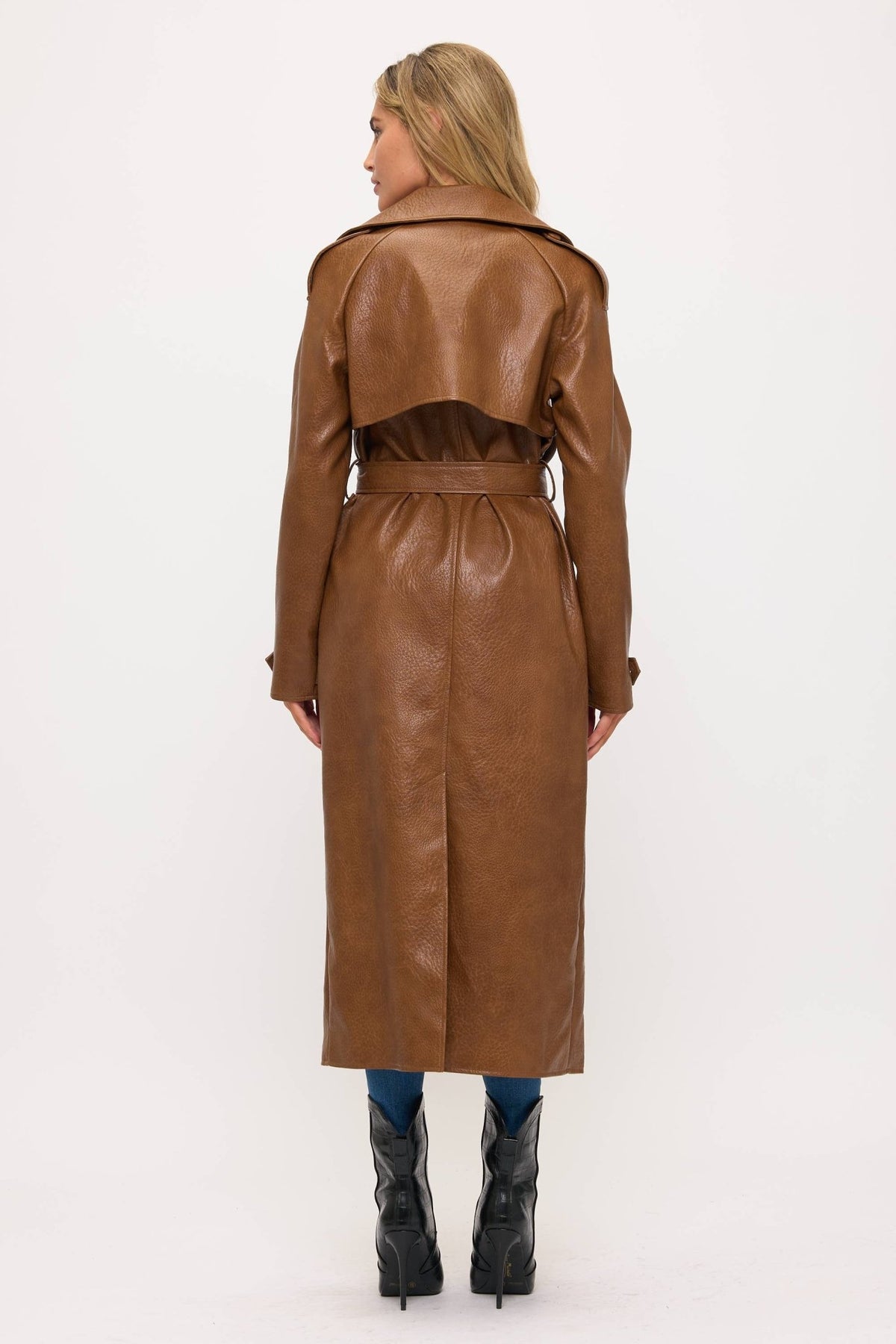 LT0165: Camden Vegan Leather Trench